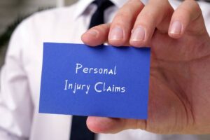 Business concept meaning Personal Injury Claims with inscription on the page.
